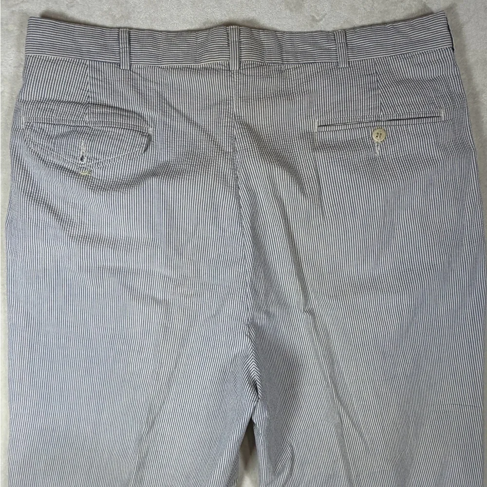 Polo Ralph Lauren 34W 29L Made in USA Cotton Seersucker Men's Gray Dress Pants